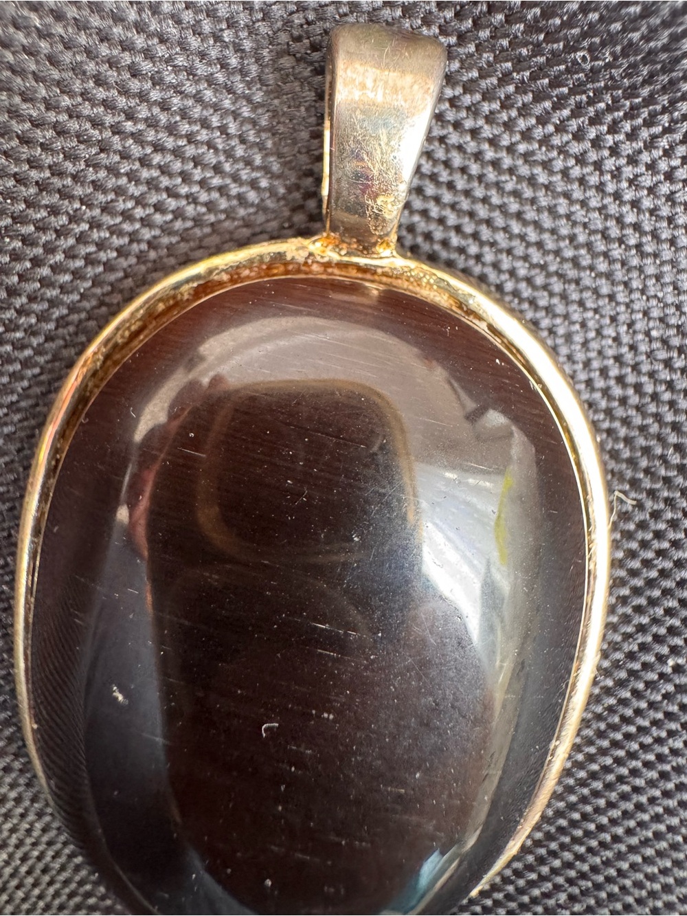 Vintage Banded Agate Pendant Gold Plated - Picture 3 of 16